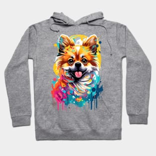 Pomeranian Colourful - Cute Pomeranian Pom Dog Spitz Hoodie